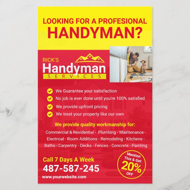 Volante de promoción de negocios Handyman - Hogar (Frente)