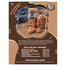 Volante de promoción del menú de cookies hechas a 