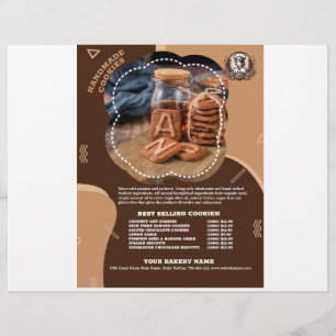 Volante de promoción del menú de cookies hechas a