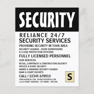 Volante de publicidad del personal de seguridad mo
