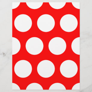 Volante de puntos de polka blanco y rojo