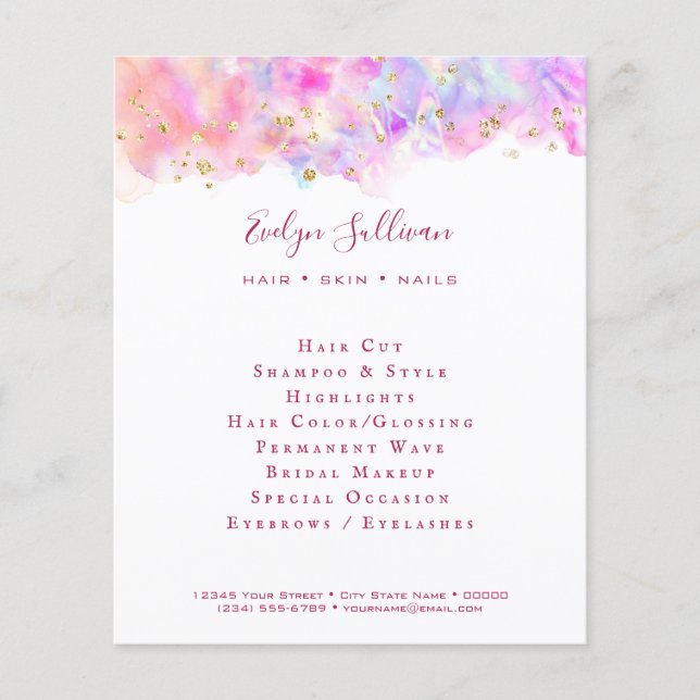 volante de purpurina de acuarela pastel (Frente)