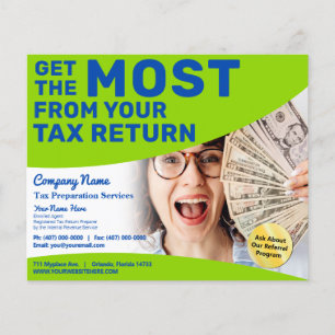 Volante de reembolso de la preparación de impuesto