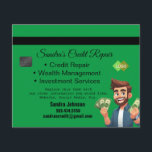 Volante de reparación de crédito<br><div class="desc">Este es un diseño de tarjeta de volante para reparación de crédito. Todo el texto es personalizable. Adecuado para servicios de reparación de créditos,  contables,  empresas de inversión,  servicios de gestión patrimonial,  preparadores de impuestos,  etc.</div>