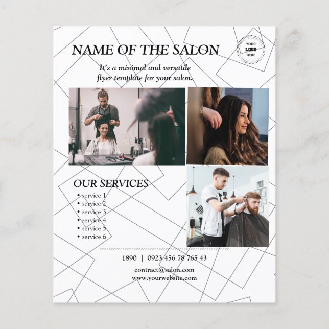 Volante de Salón de Arte de Línea Geométrica (Frente)