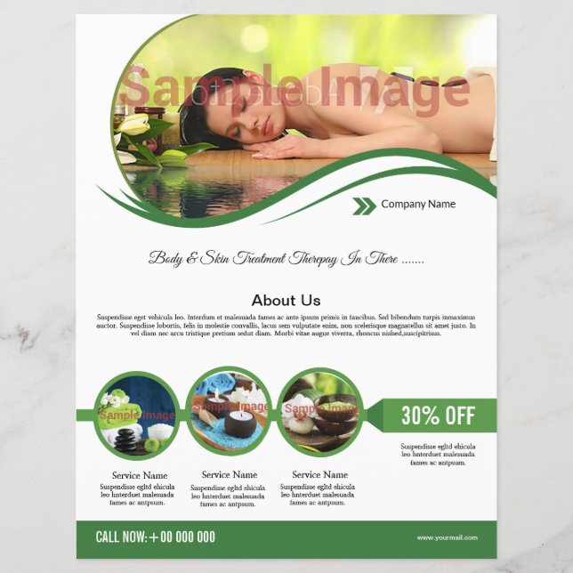 Volante de salón de belleza (Frente)