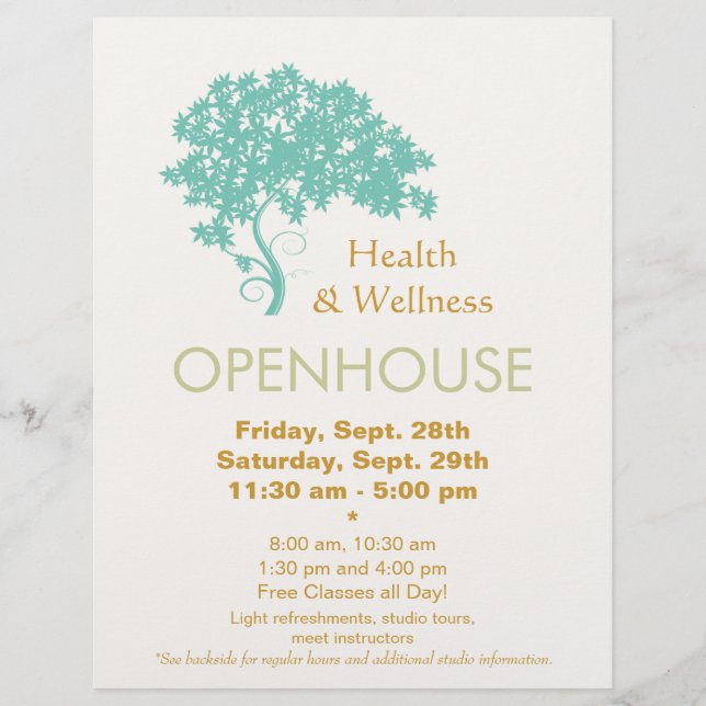 Volante de Salud Holística y Bienestar del Árbol d (Frente)