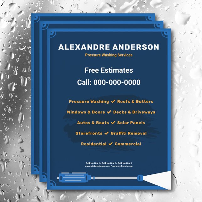 Volante de servicios de lavado a presión (Pressure Washing Services Flyer)