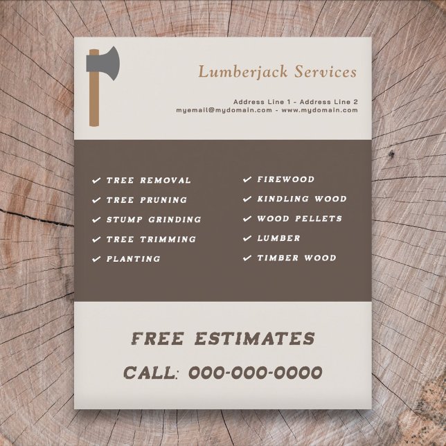 Volante de servicios de Lumberjack (Lumberjack Services Flyer)