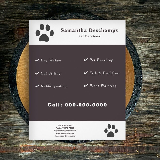 Volante de servicios de mascota (Pet Services Flyer)