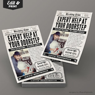 Volante de servicios de periódicos, anuncios de pe