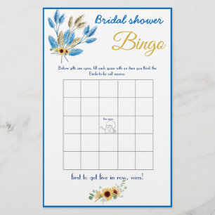 Volante de tarjeta de juego Bingo Bridal Shower