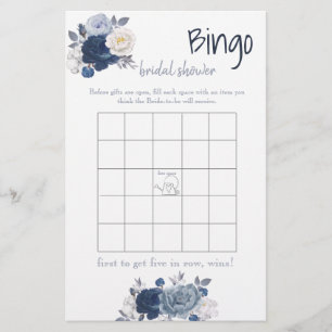 Volante de tarjeta de juego Bingo Bridal Shower