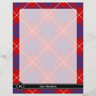 Volante de Tartán Rojo Clan Hamilton