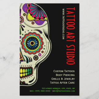 Volante de tienda de arte de tatuajes