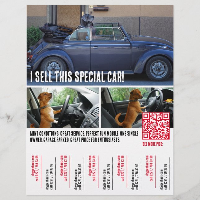 Volante de venta de coches de lágrimas (Frente)