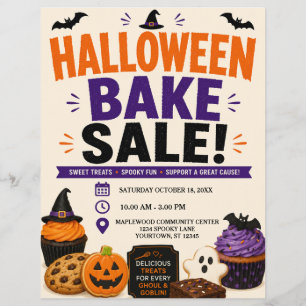 Volante de venta de horneados de Halloween