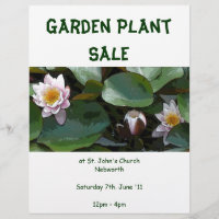 Volante de venta de planta de jardín