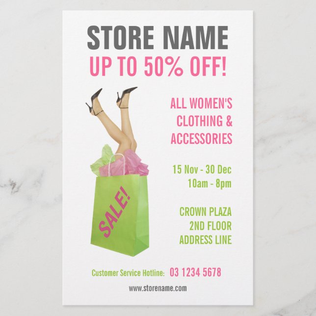 Volante de ventas de la tienda de ropa (Frente)