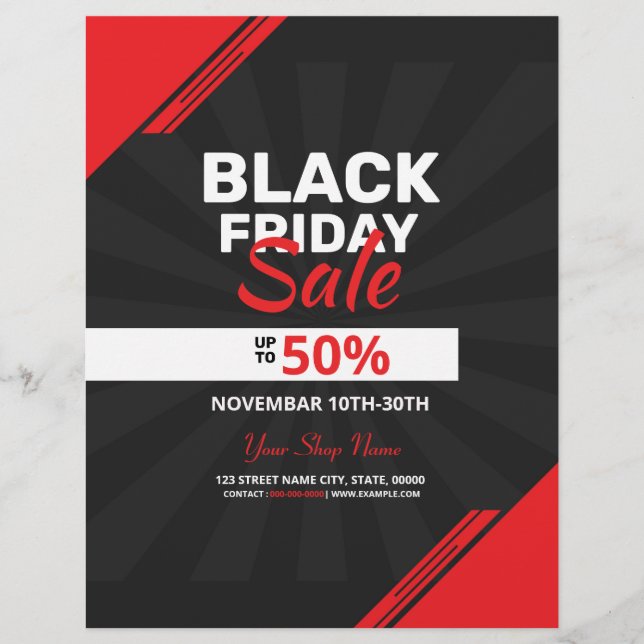 Volante de ventas del Black Friday (Frente)