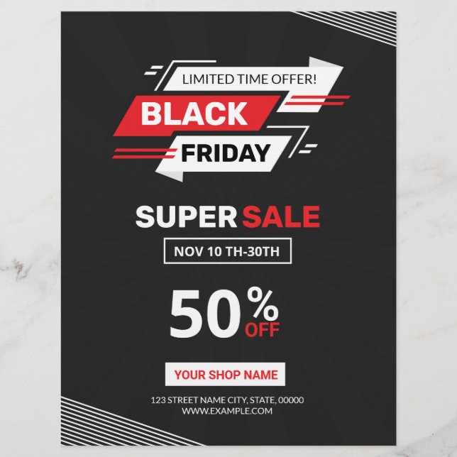 Volante de ventas del Black Friday (Frente)