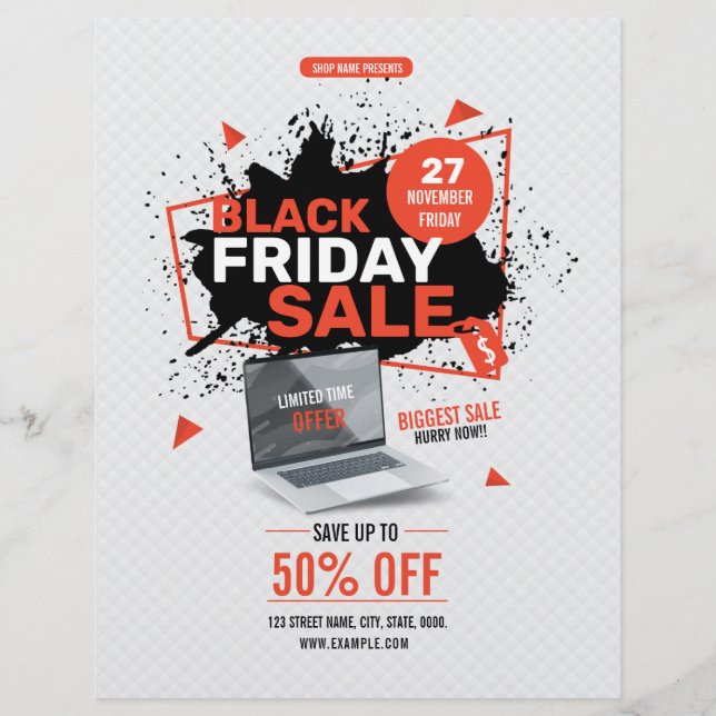 Volante de ventas del Black Friday (Frente)