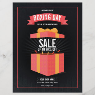 Volante de ventas del día de boxeo