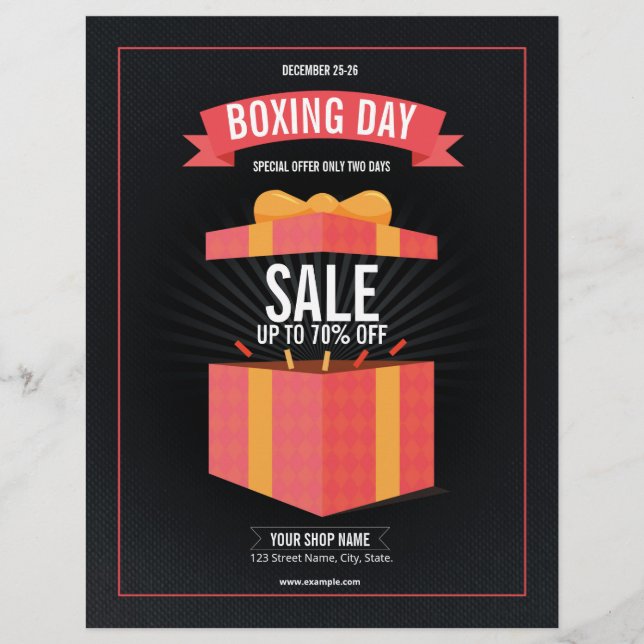 Volante de ventas del día de boxeo (Frente)