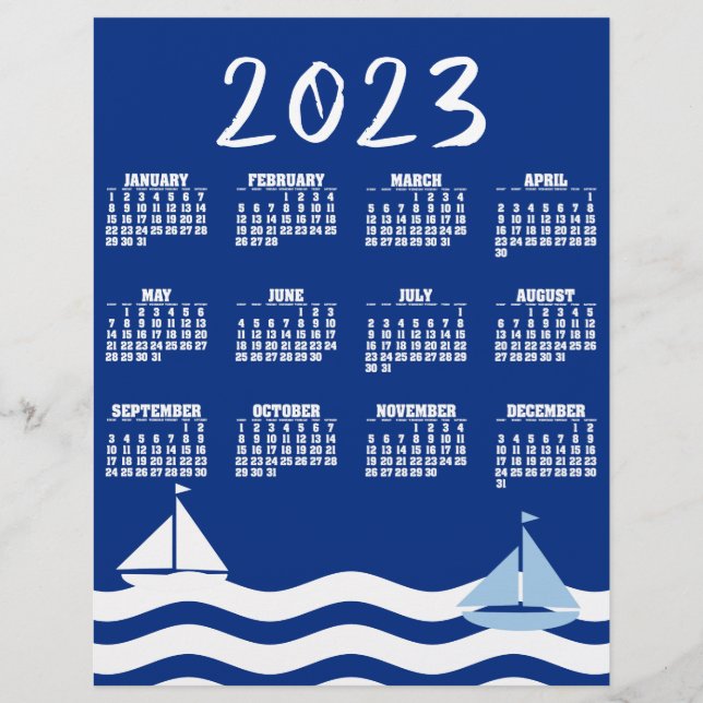 Volante del Calendario 2023 del Día de las Barcas  (Frente)
