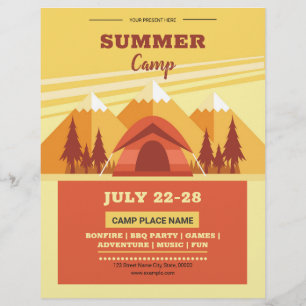 Volante del campamento de verano
