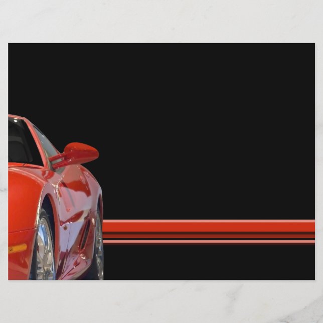 Volante del coche de los deportes rojos (Frente)