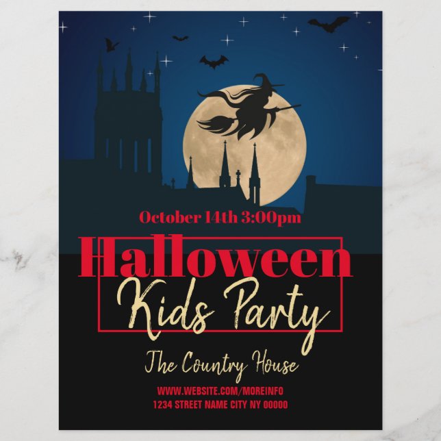 Volante del evento Fiesta de disfraces de Hallowee (Frente)