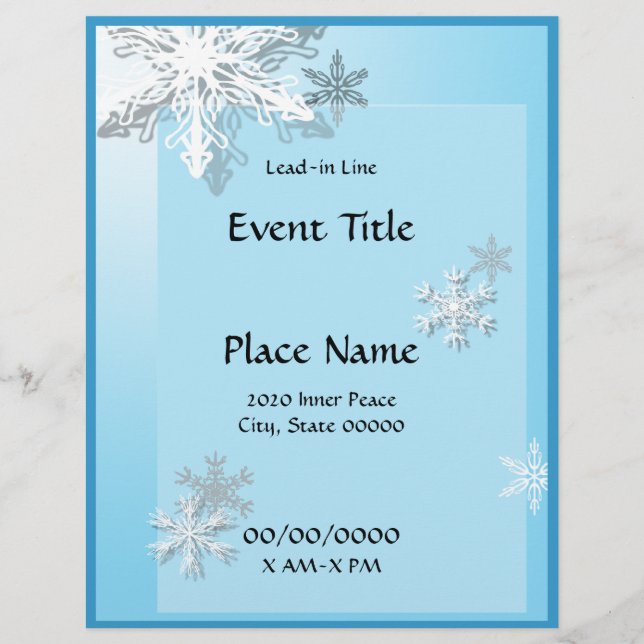 Volante del evento Winter Icy Snowflakes (Frente)