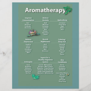 Volante del gráfico de aromaterapia verde Moss