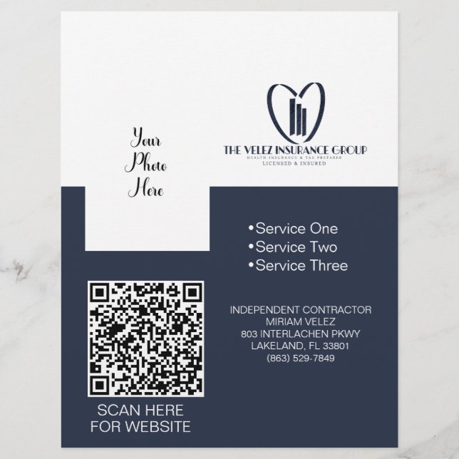 Volante del grupo de seguros Velez (Frente)