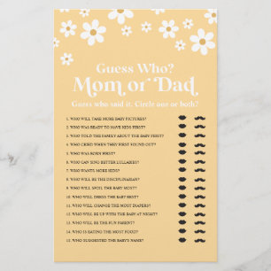 Volante del juego de adivinanza para baby shower d