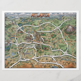 Volante del mapa del Personalizado de Atlanta