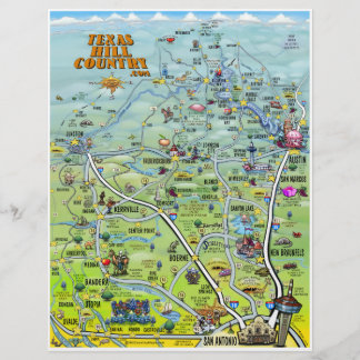 Volante del mapa del Personalizado de Texas Hill C