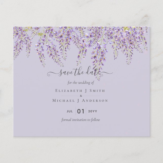 Volante del presupuesto de la Wisteria Boda púrpur (Frente)