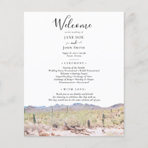 Volante del programa de bodas del desierto de Ariz