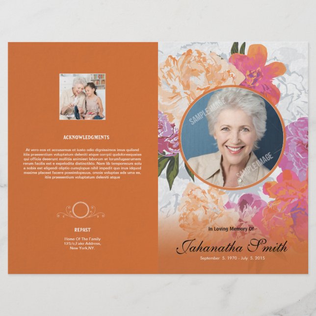 Volante del programa de funerales conmemorativos (Anverso)