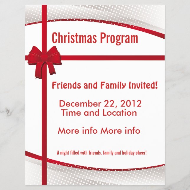 Volante del programa de regalos para navidades (Frente)