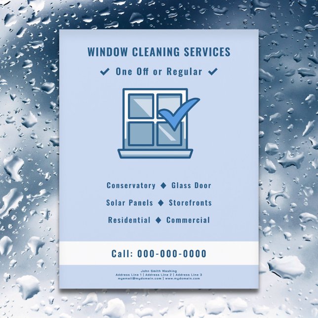 Volante del servicio de limpieza de ventanas (Window Cleaning Service Flyer)