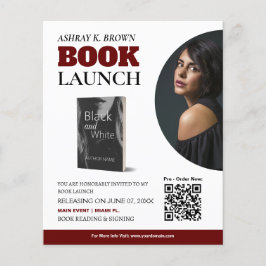 Volante editable de lanzamiento de libros