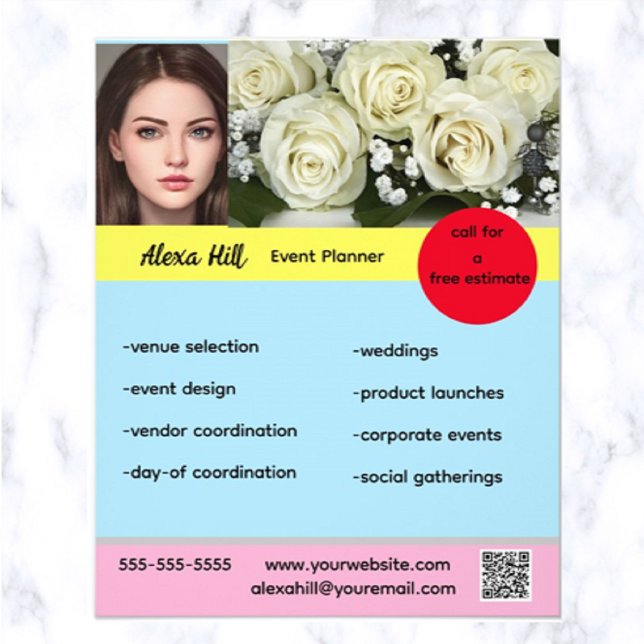 Volante Editable del Planificador de Eventos (What a great way to promote your event planning business!)