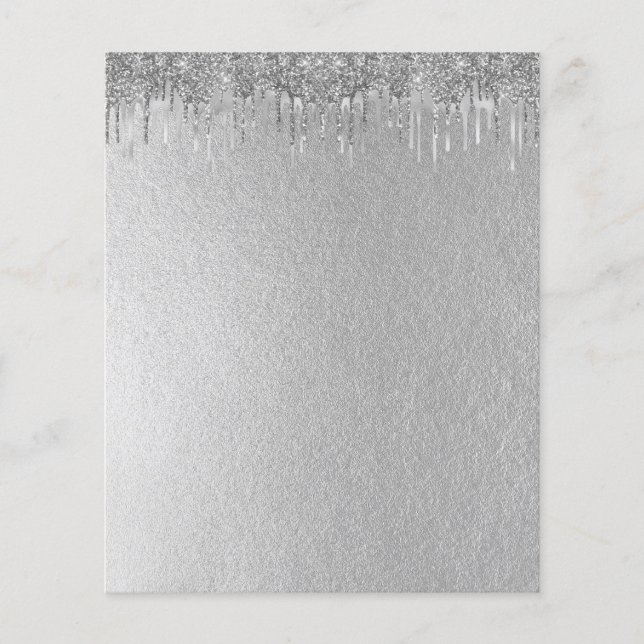 Volante elegante en blanco plateado (Frente)