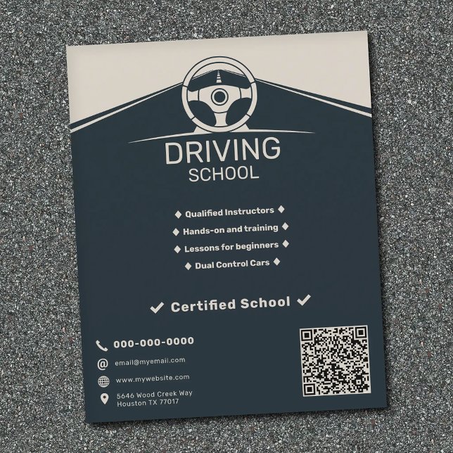 Volante - Escuela de Conducir (Steering Wheel - Driving School Flyer)