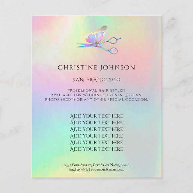 volante estilista profesional (Frente)