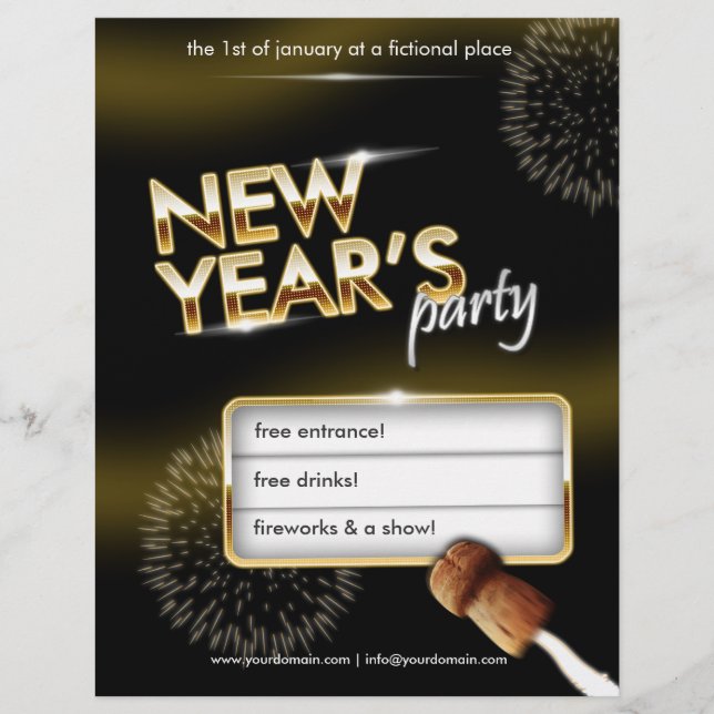 Volante fiesta de Año Nuevo - personalizable compl (Frente)