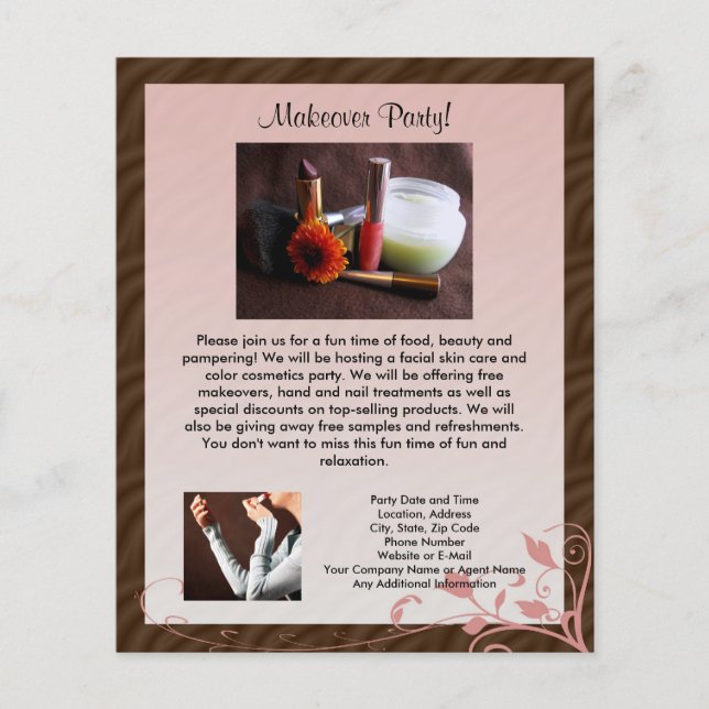 Volante Fiesta de Cosméticos Pequeños De Swirl Ros (Frente)